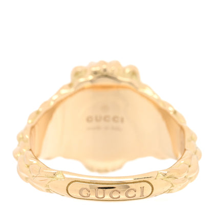 Gucci 18K Yellow Gold Diamond Fire Opal Lion Head Ring 52 6 4 of 5