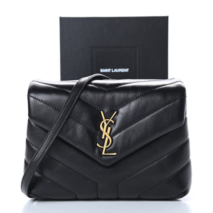Saint Laurent Calfskin Y Quilted Monogram Toy Loulou Crossbody Bag Black 12 of 12
