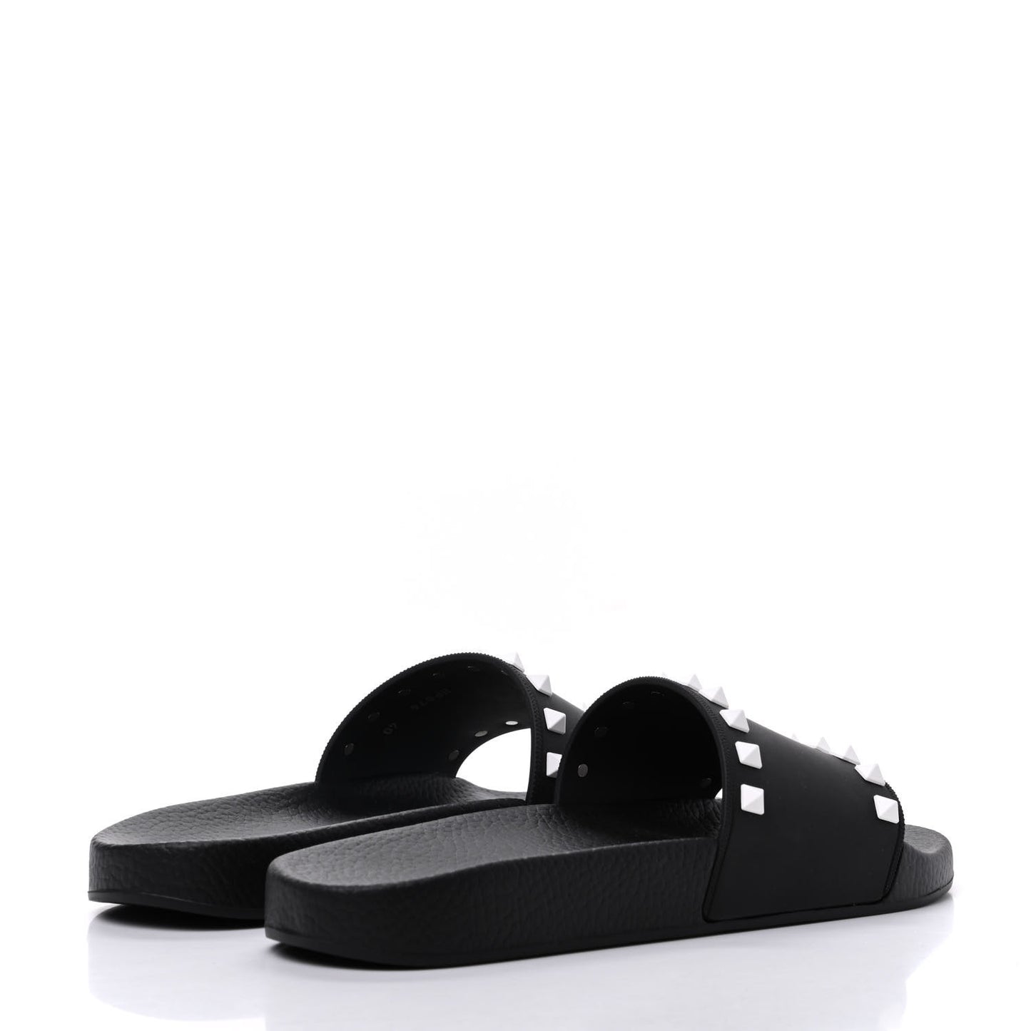 Rubber Rockstud Slide Sandals 40 Black
