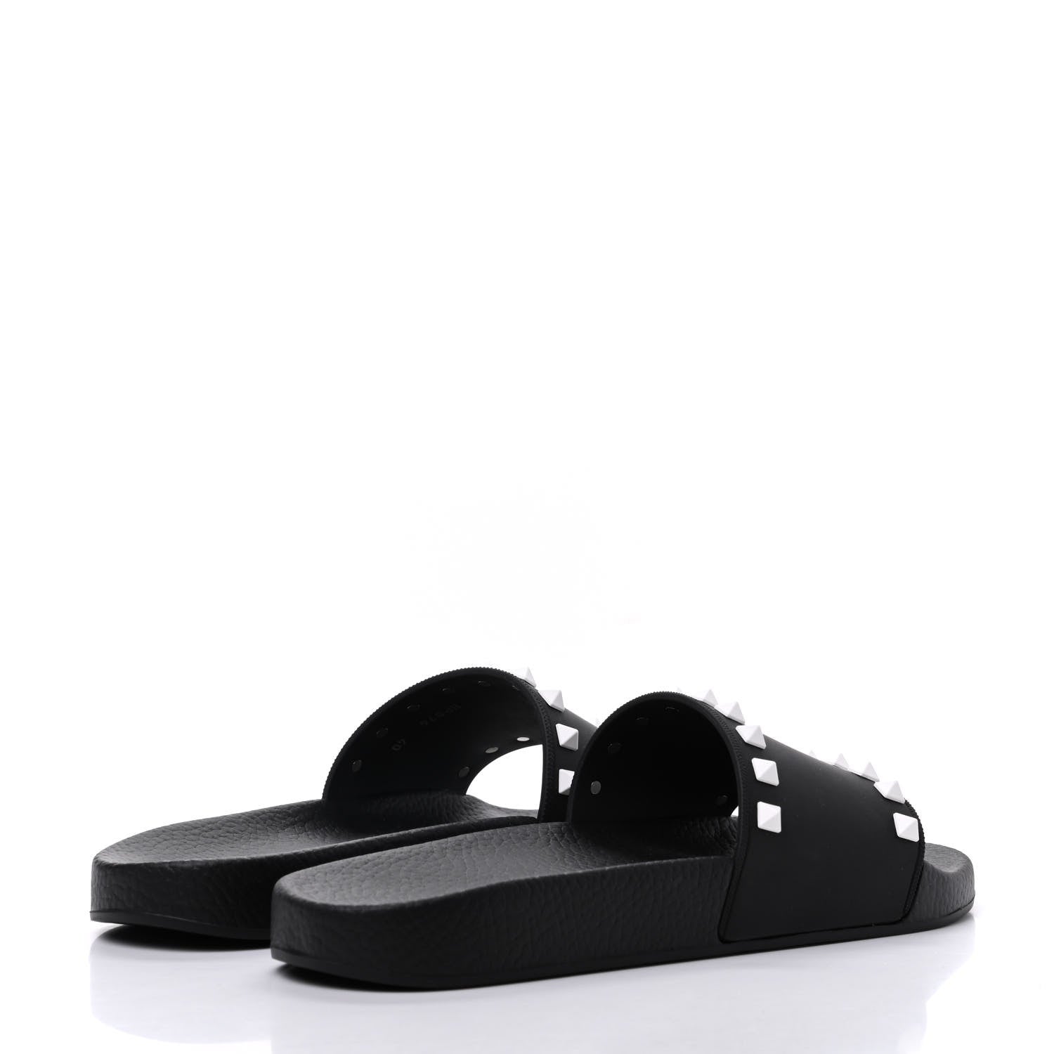 Valentino Garavani Rubber Rockstud Slide Sandals 40 Black 4 of 8