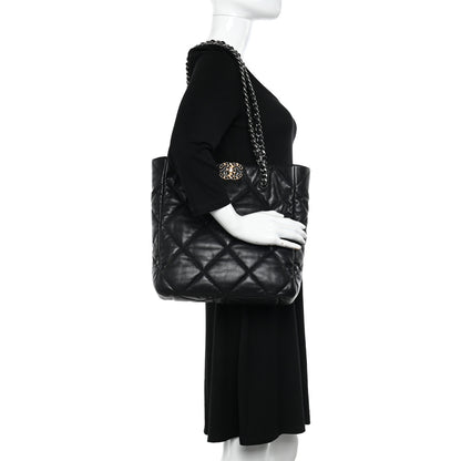 Chanel Lambskin Quilted Chanel 19 Shopping Bag Black 2 of 10