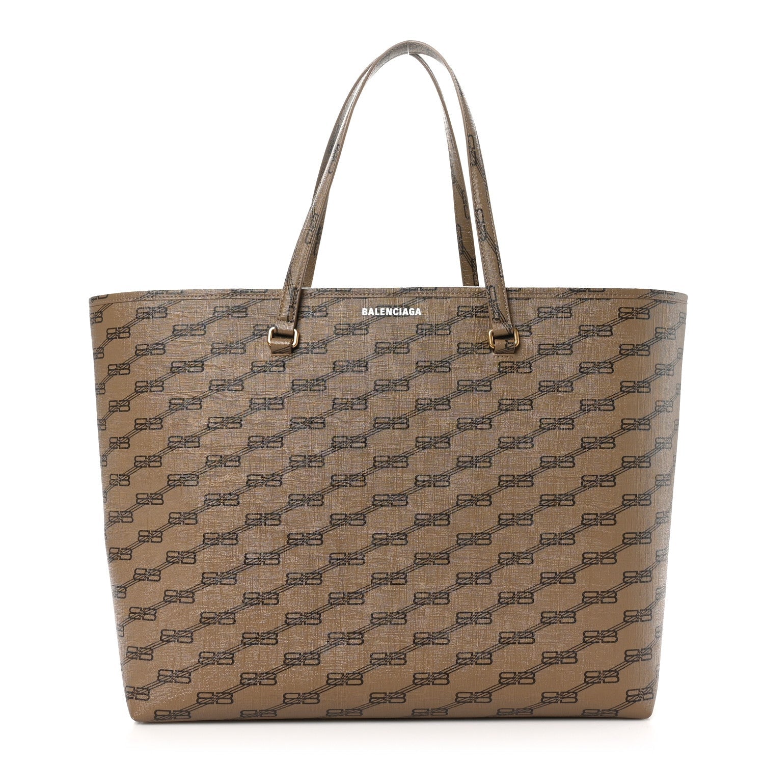 Balenciaga Coated Canvas BB Monogram Large Signature East West Shopper Bag Beige Brown 1 of 10