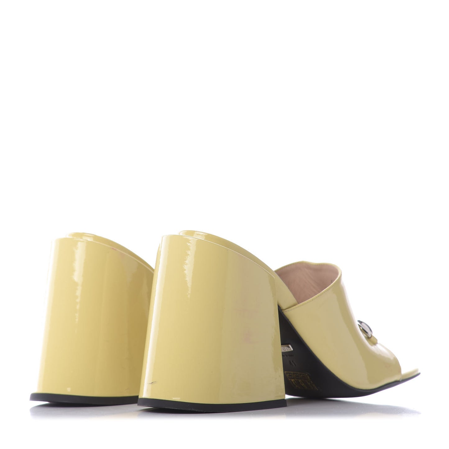 Patent Lexi Horsebit High-Heel Slide Sandals 41 Burro