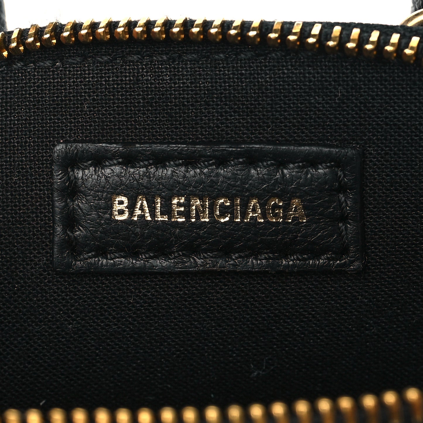 Grained Calfskin Logo Mini Ville Top Handle Bag Black White