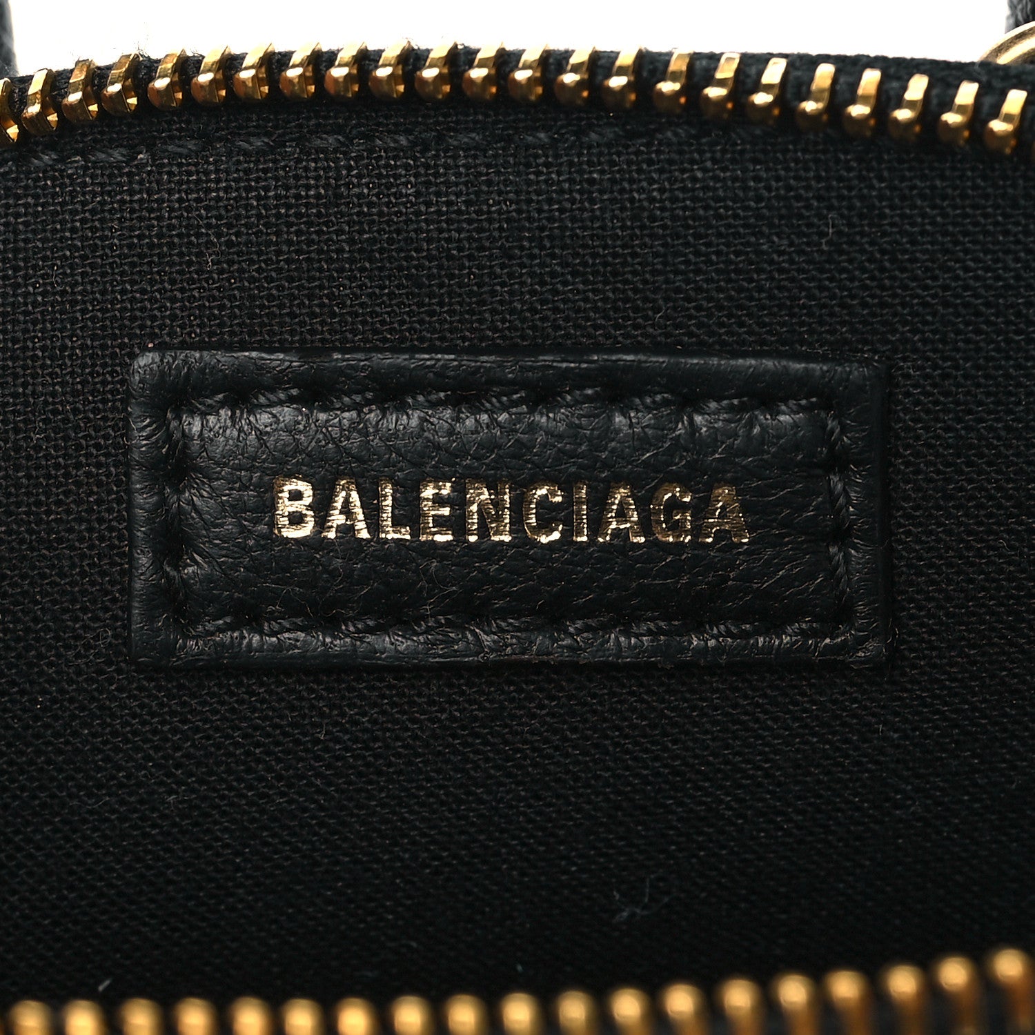Balenciaga Grained Calfskin Logo Mini Ville Top Handle Bag Black White 6 of 10