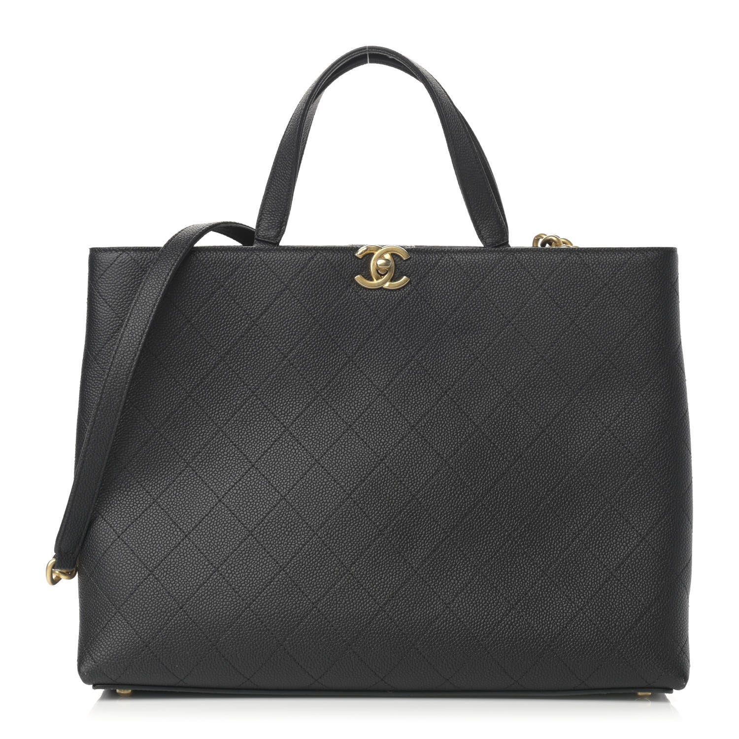 Chanel Caviar Stitched Large Shopping Tote Bag Black 1 of 14