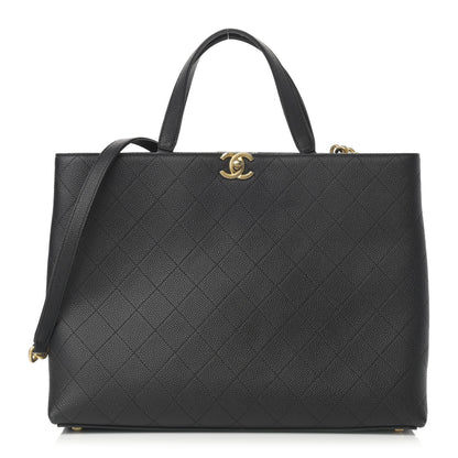 Chanel Caviar Stitched Large Shopping Tote Bag Black 1 of 14