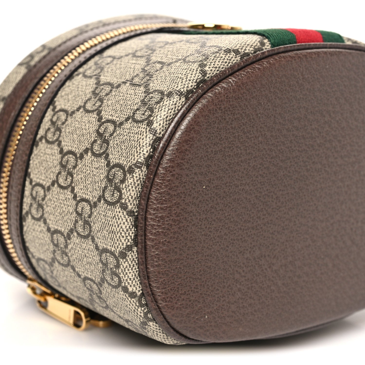 Gucci GG Supreme Monogram Textured Calfskin Web Ophidia Vanity Cosmetic Case Beige Ebony New Acero 9 of 11