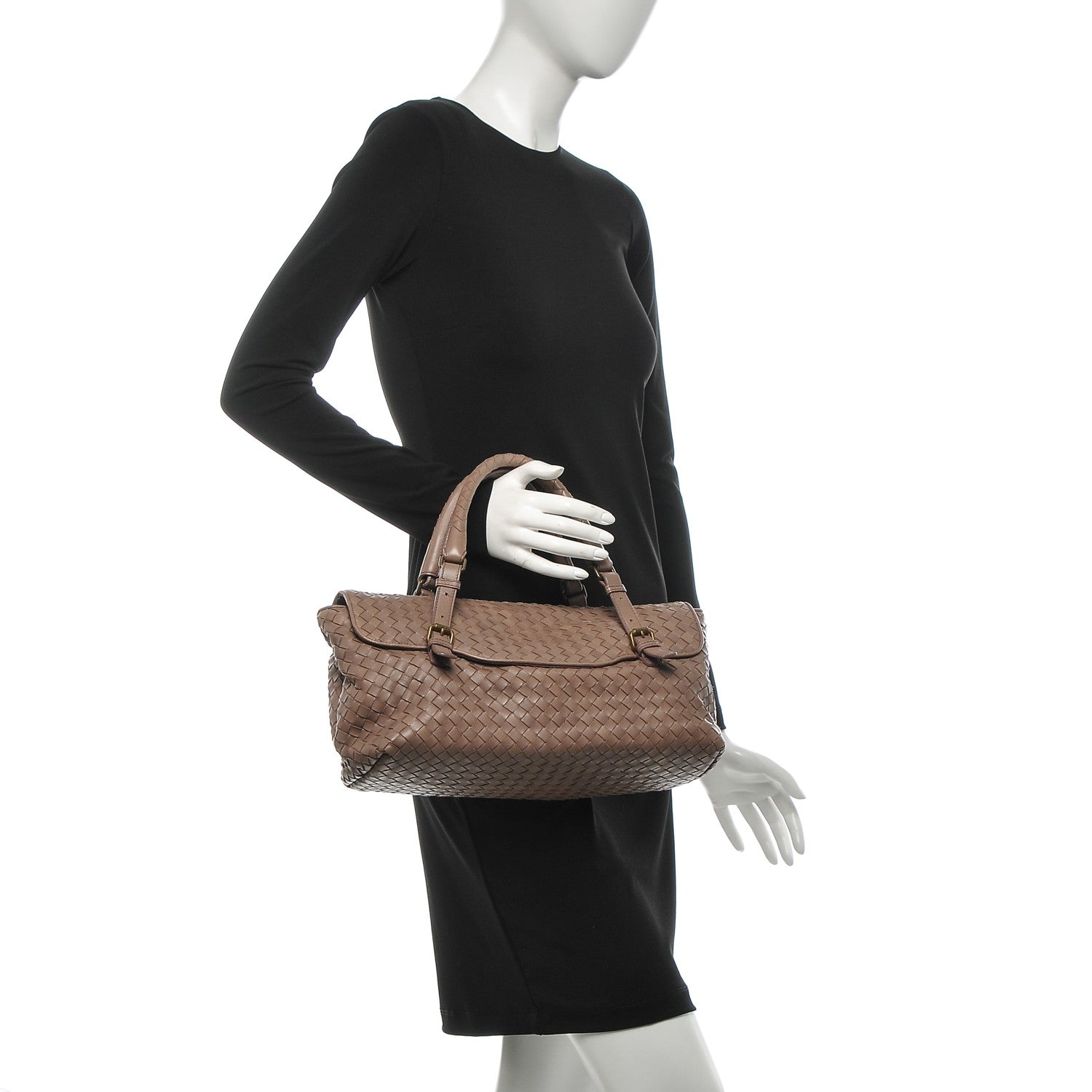 Bottega Veneta Nappa Intrecciato Satchel Old Petra 2 of 7
