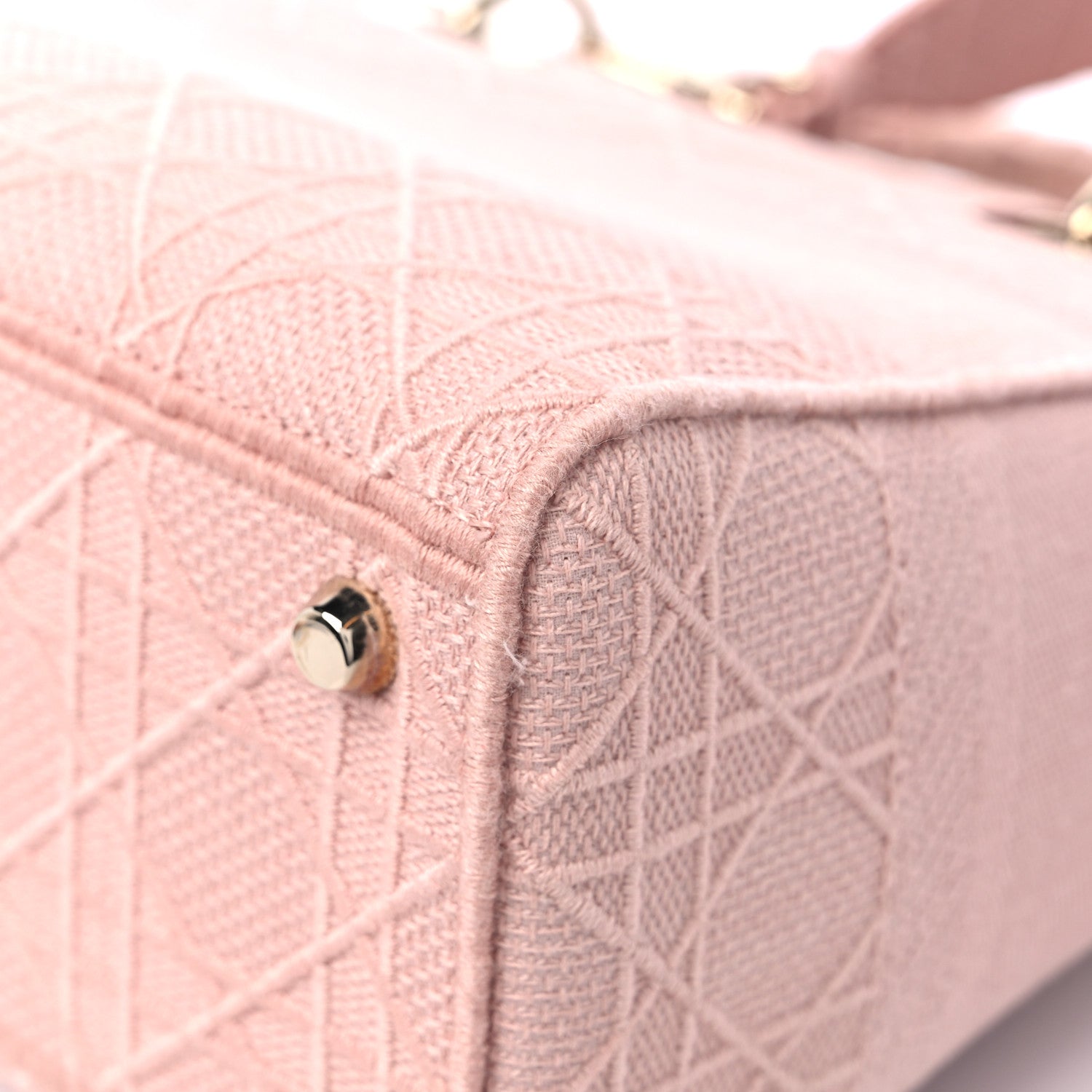Christian Dior Canvas Embroidered Cannage Medium Lady D-Lite Pink 10 of 13