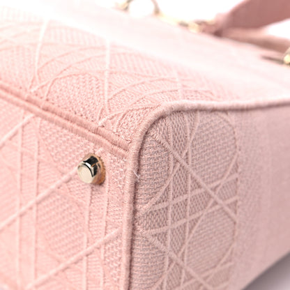 Christian Dior Canvas Embroidered Cannage Medium Lady D-Lite Pink 10 of 13