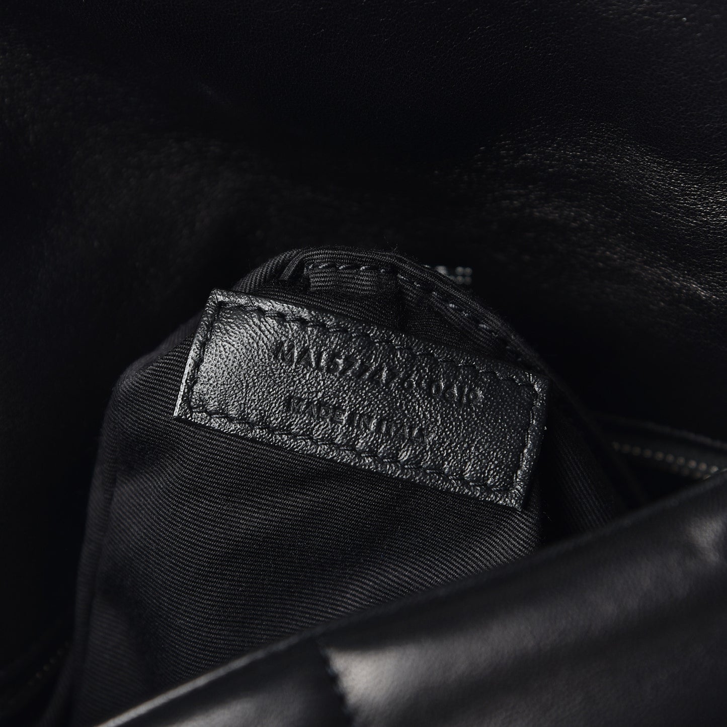 Lambskin Quilted Small Loulou Puffer Monogram Chain Satchel Black