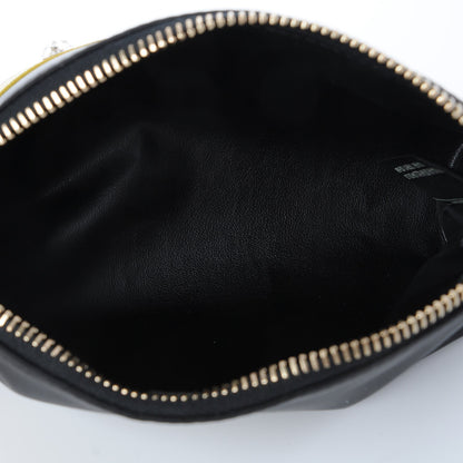 Fendi Nylon Vitello Elite Crystal Eye Monster Large Cosmetic Pouch Black Cedro 6 of 7