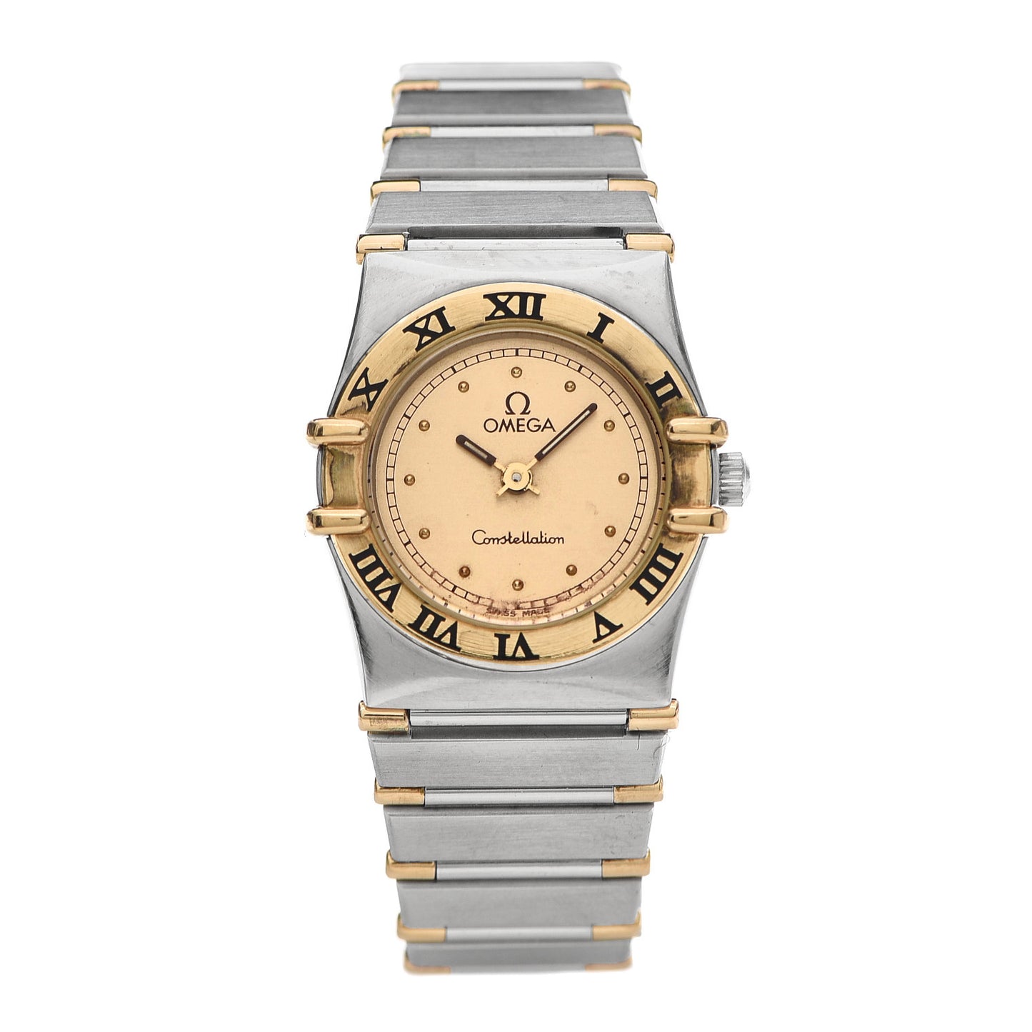 Stainless Steel 18K Yellow Gold 22mm Constellation Quartz Watch Champagne 795.1080
