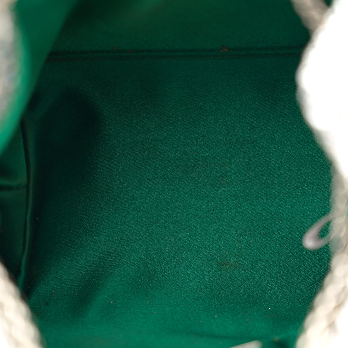 Satin Hotfix Crystal Embellished Bon Bon Bucket Bag Green Silver