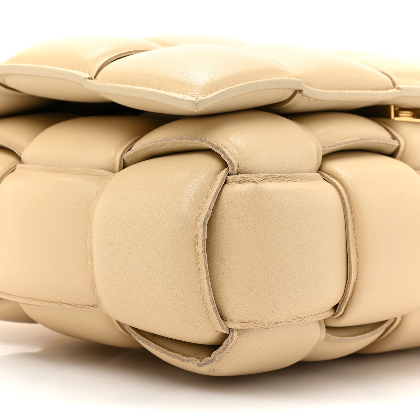 Nappa Maxi Intreccio Padded Cassette Crossbody Bag Porridge