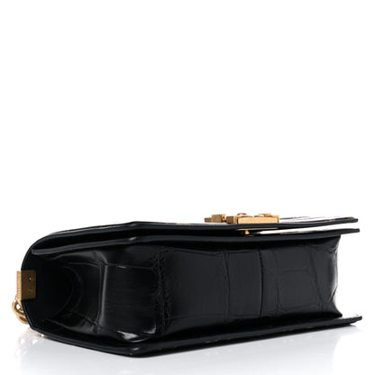 Chanel Calfskin Crocodile Embossed Graffiti Cocodile Medium Boy Flap Black 4 of 12