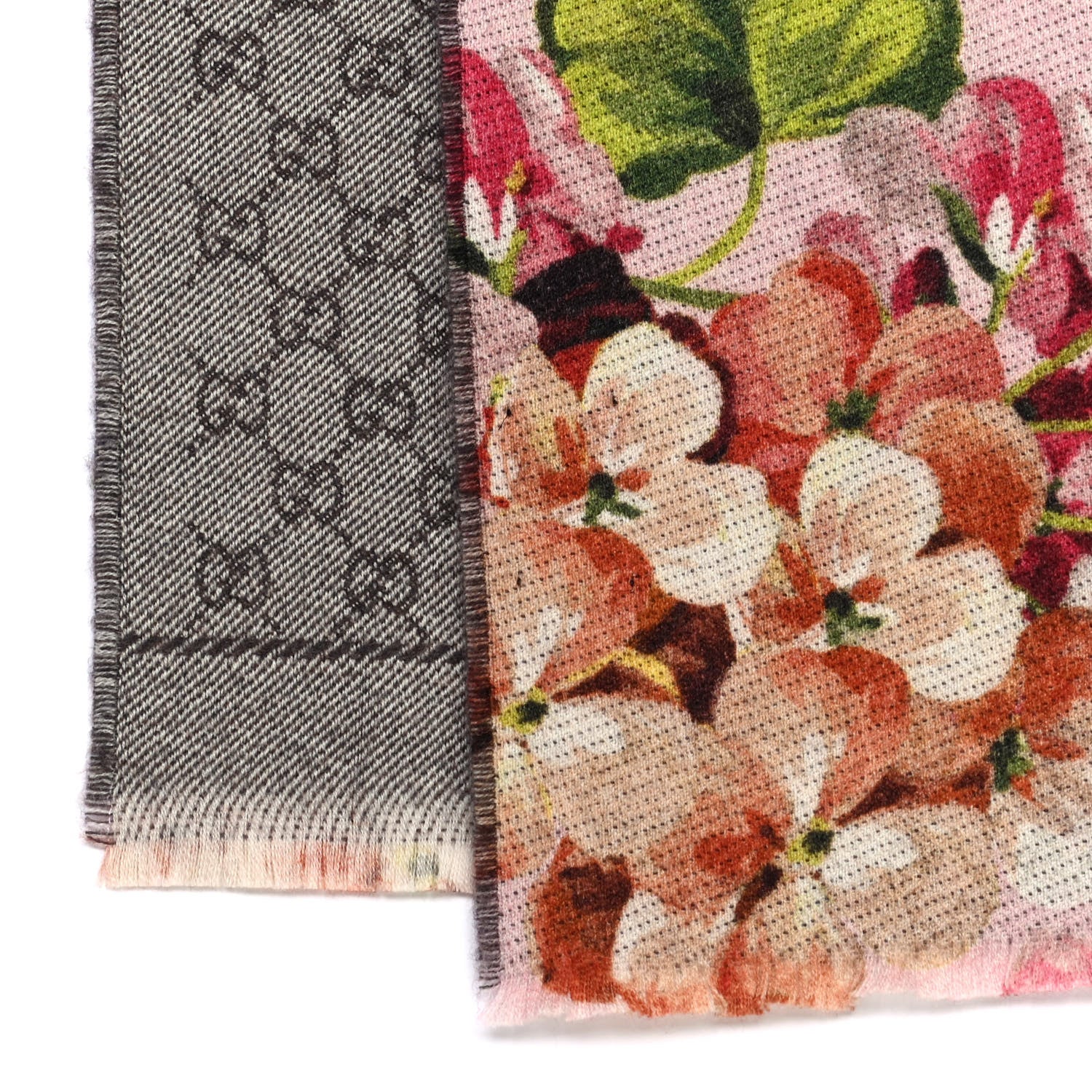Gucci Wool GG Monogram Miniorophin Scarf Shell Pink 3 of 4