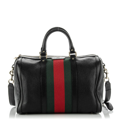 Gucci Calfskin Vintage Web Medium Boston Black 1 of 8