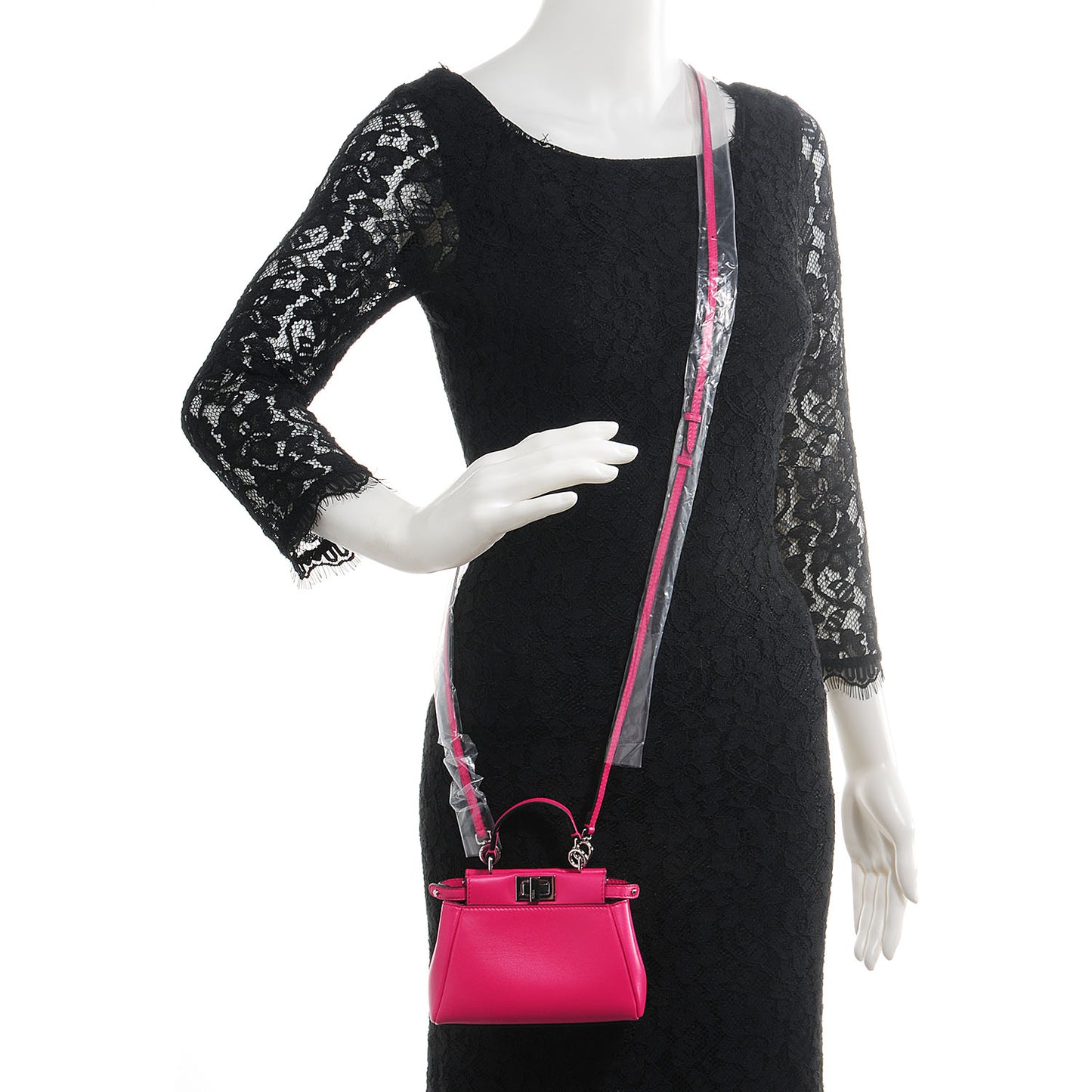 Shiny Nappa Micro Peekaboo Iconic Satchel Fuxia