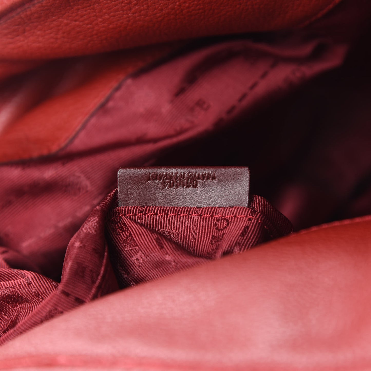 Calfskin Logo Shoulder Bag Red