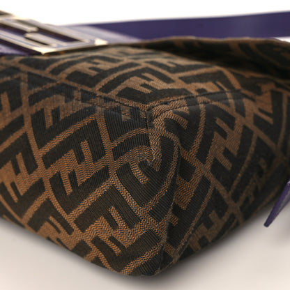 Fendi Zucca Vitello Elite Messenger Baguette Tobacco Viola 8 of 8