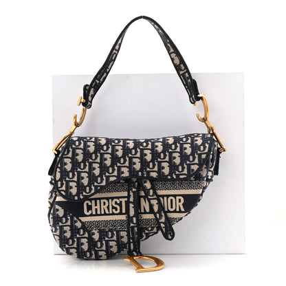 Christian Dior Oblique Embroidered Saddle Bag Blue 11 of 11