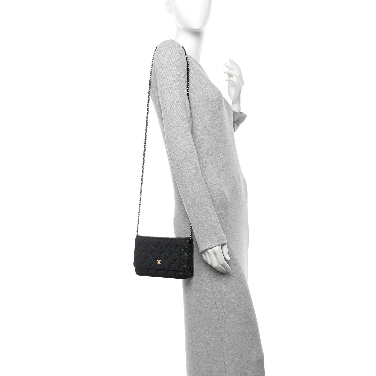 Chanel Caviar Quilted Wallet on Chain WOC Black 2 of 12