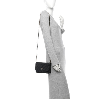 Chanel Caviar Quilted Wallet on Chain WOC Black 2 of 12