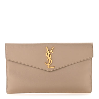 Saint Laurent Grain De Poudre Uptown Pouch Dark Beige 1 of 9