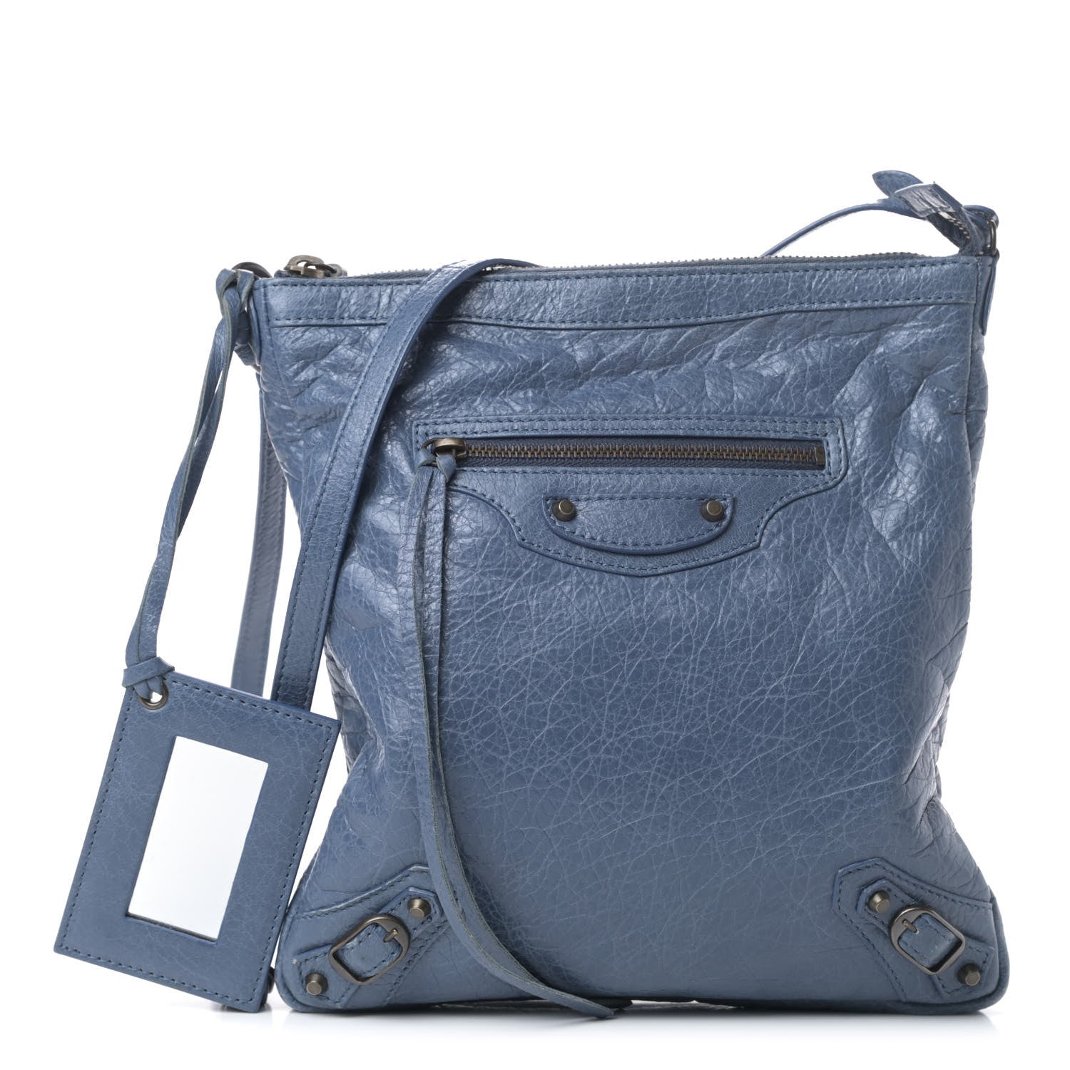 Balenciaga Agneau Classic Hardware Flat Crossbody Bleu Persan 1 of 4