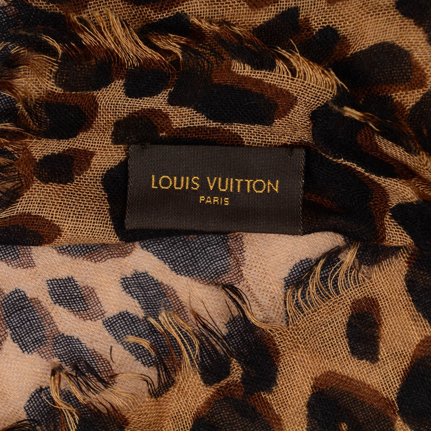 Louis Vuitton Cashmere Silk Leopard Etole Stole Marron 6 of 6