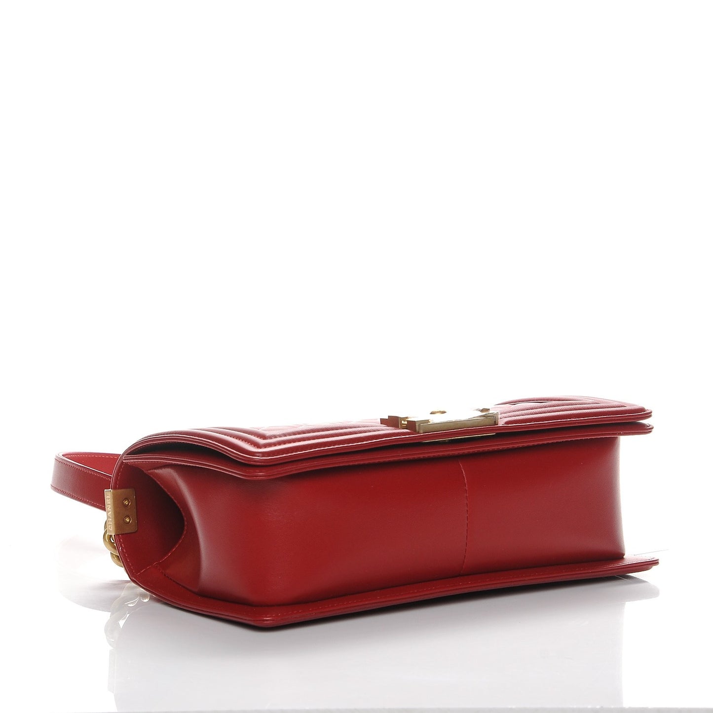 Lambskin Quilted Medium Boy Flap Red