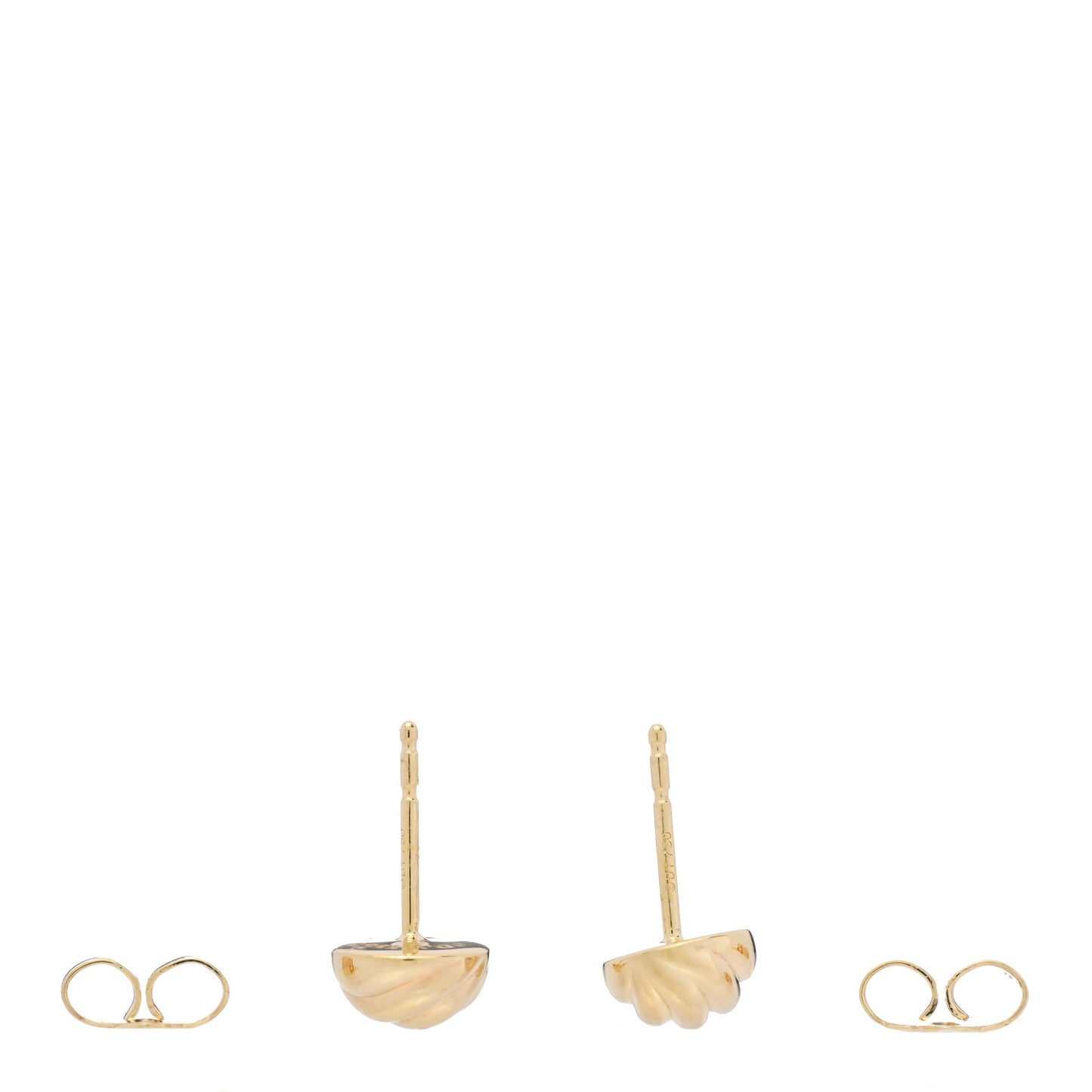 18K Yellow Gold 8mm Sculpted Cable Earrings