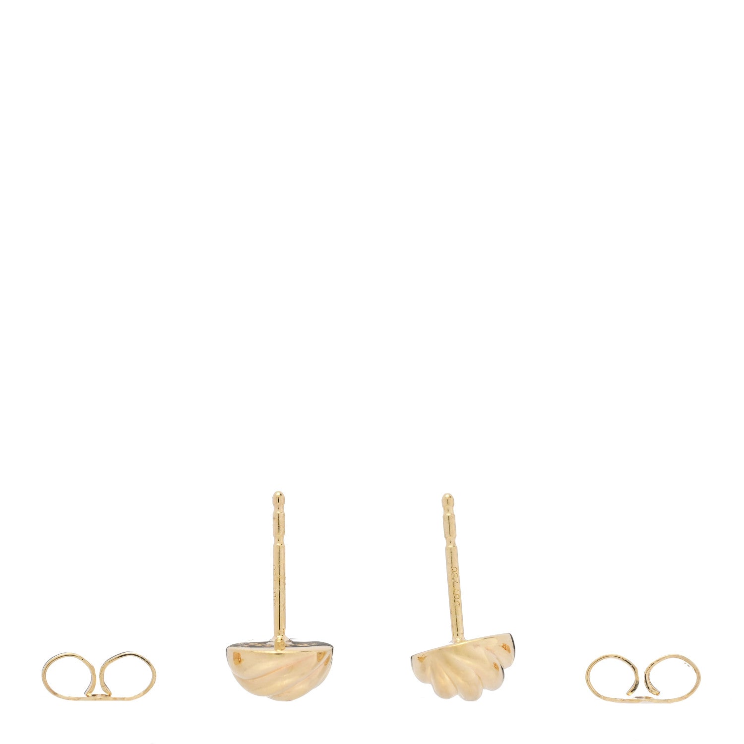 David Yurman 18K Yellow Gold 8mm Sculpted Cable Earrings 4 of 5