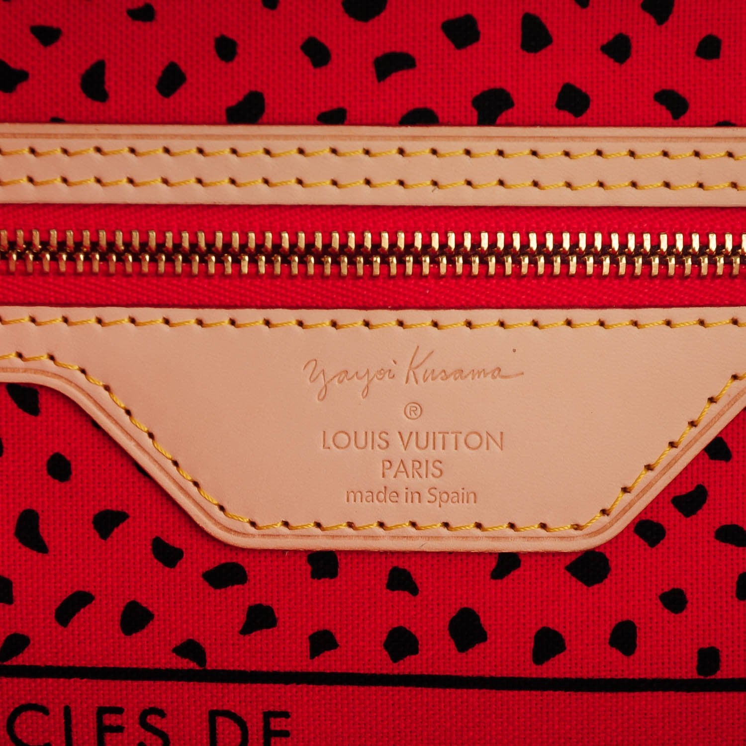 Louis Vuitton Monogram Kusama Waves Neverfull MM Red 5 of 6