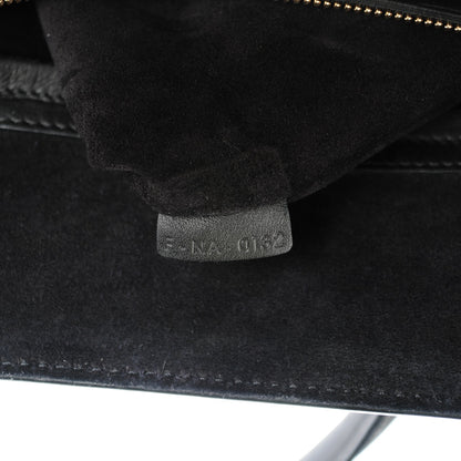 Celine Crocodile Embossed Calfskin Medium Phantom Luggage Black 7 of 9