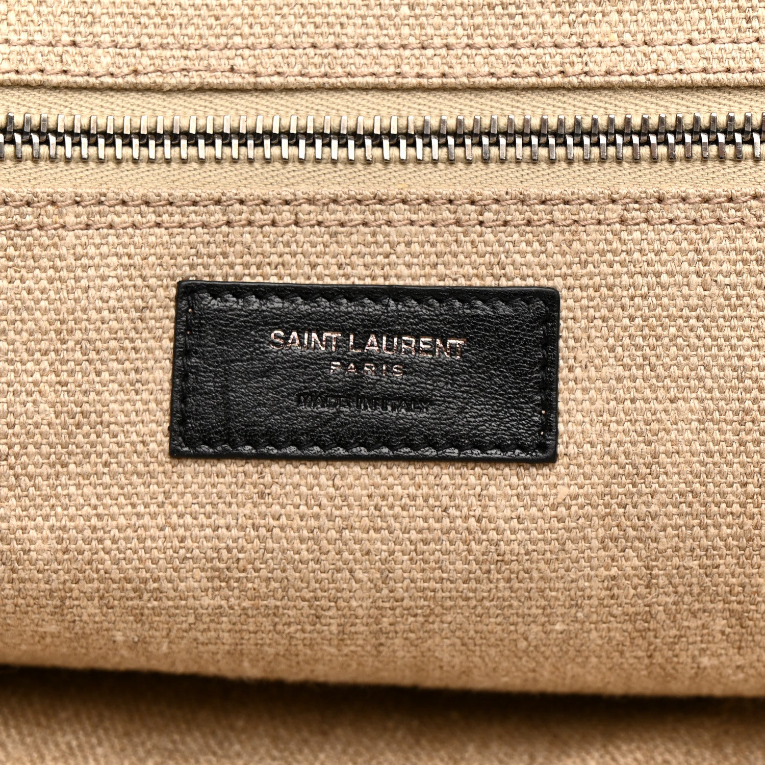 Saint Laurent Linen Calfskin Rive Gauche Tote Optic White 6 of 11