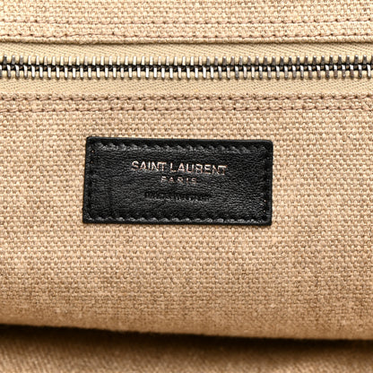 Saint Laurent Linen Calfskin Rive Gauche Tote Optic White 6 of 11
