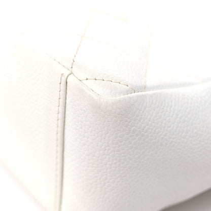 Chanel Caviar Quilted Petit Shopping Tote PST White 9 of 18