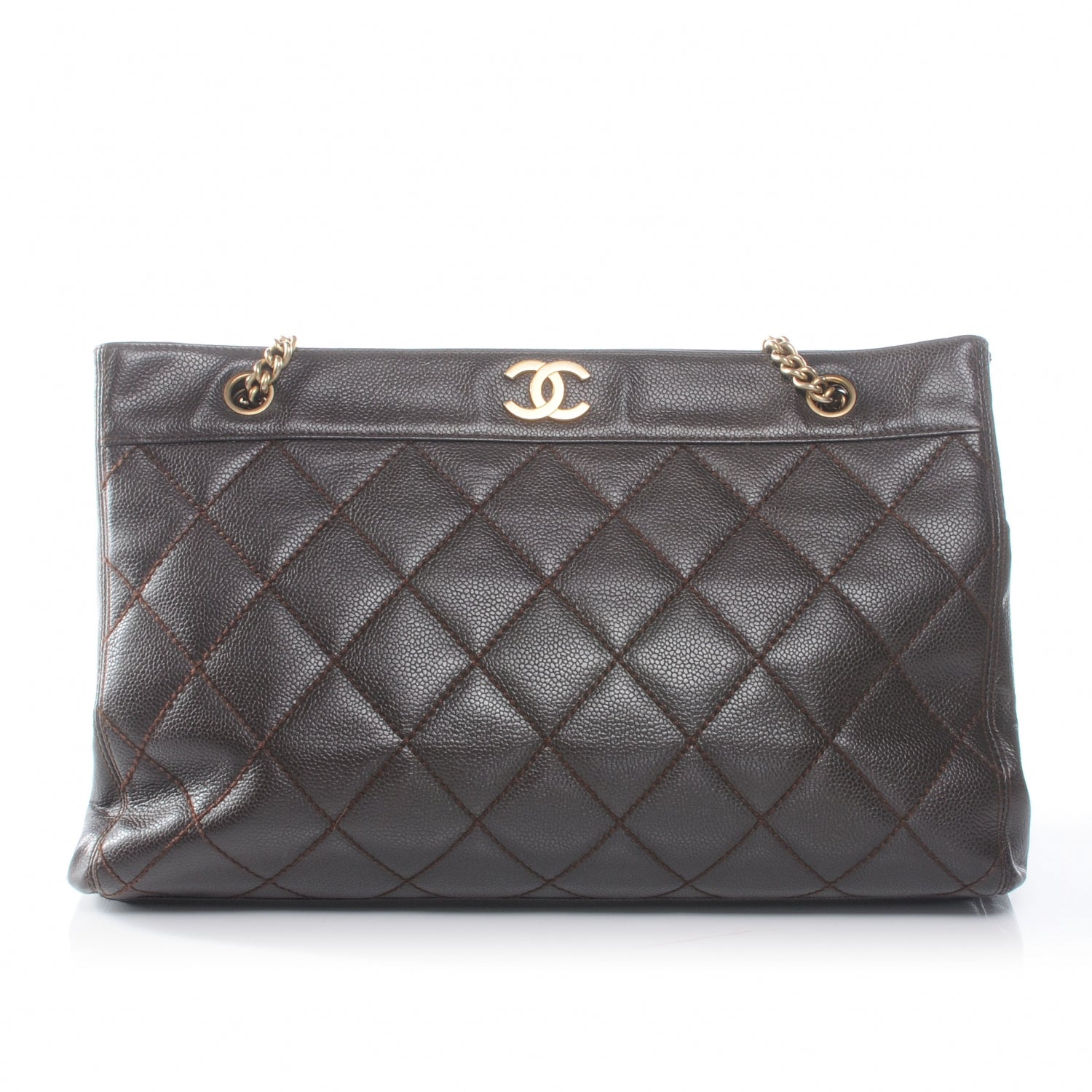Chanel Caviar Quilted Shoulder Bag Brown 1 of 7