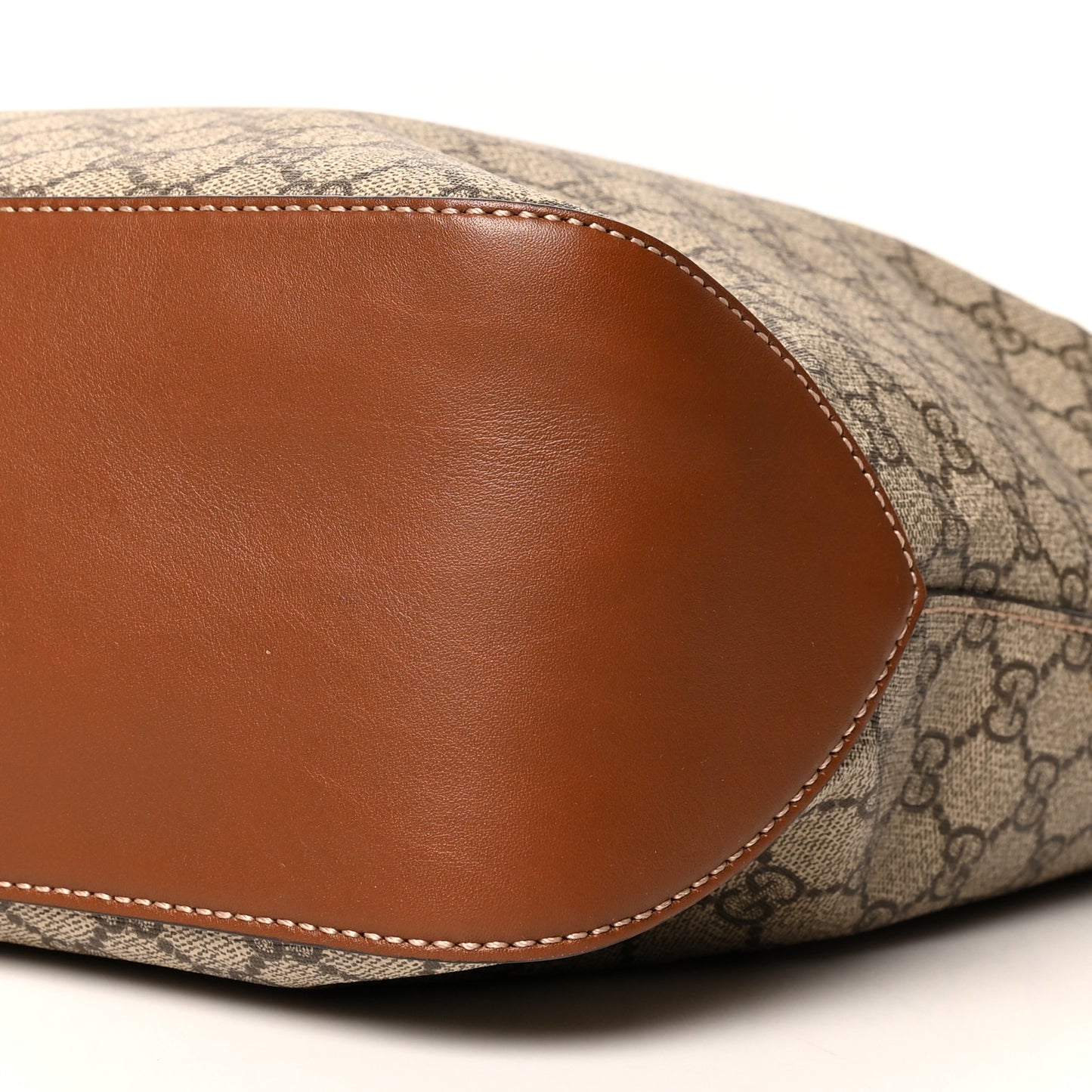 GG Supreme Monogram Large Linea A Hobo Light Brown