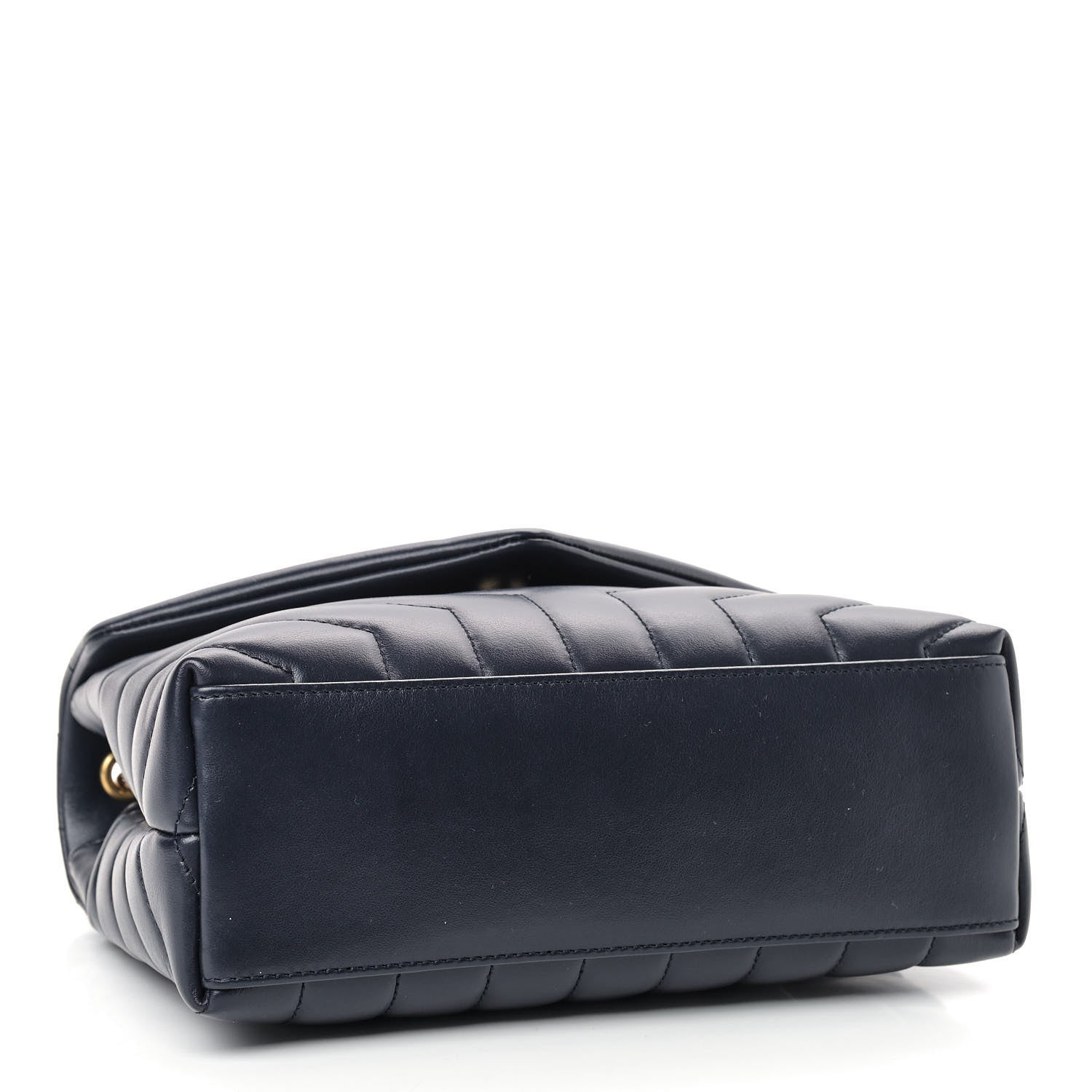 Saint Laurent Calfskin Y Quilted Monogram Small Loulou Chain Satchel Marine 3 of 8