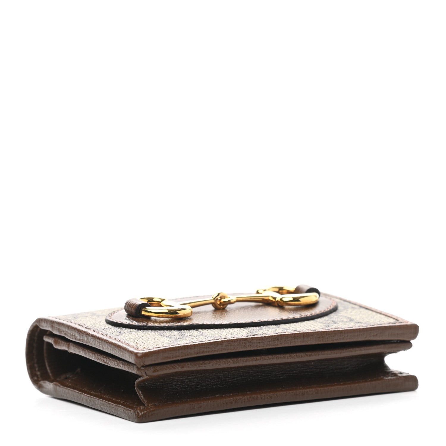Gucci GG Supreme Monogram Horsebit 1955 Card Case Wallet Beige Ebony Brown Sugar 4 of 7