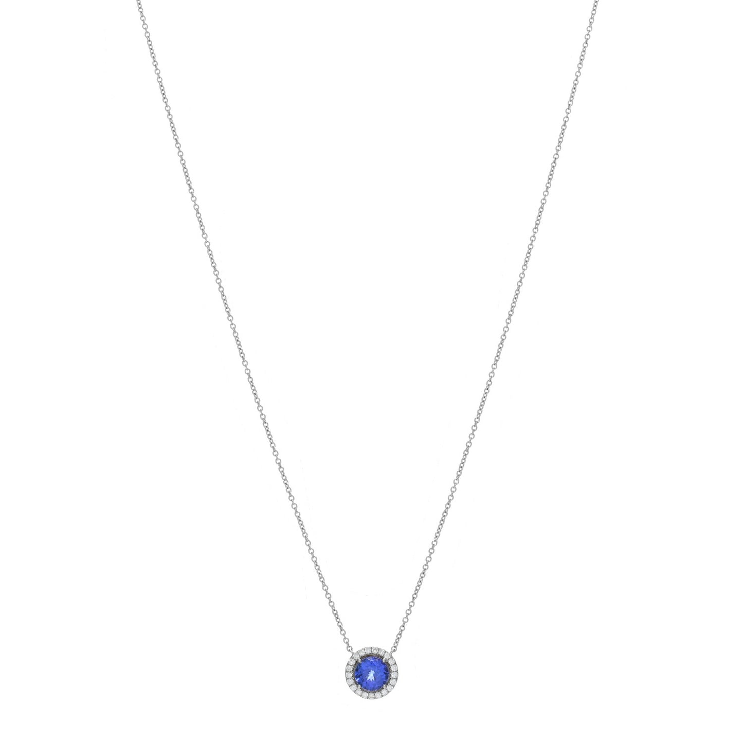Platinum Diamond Tanzanite Soleste Pendant Necklace