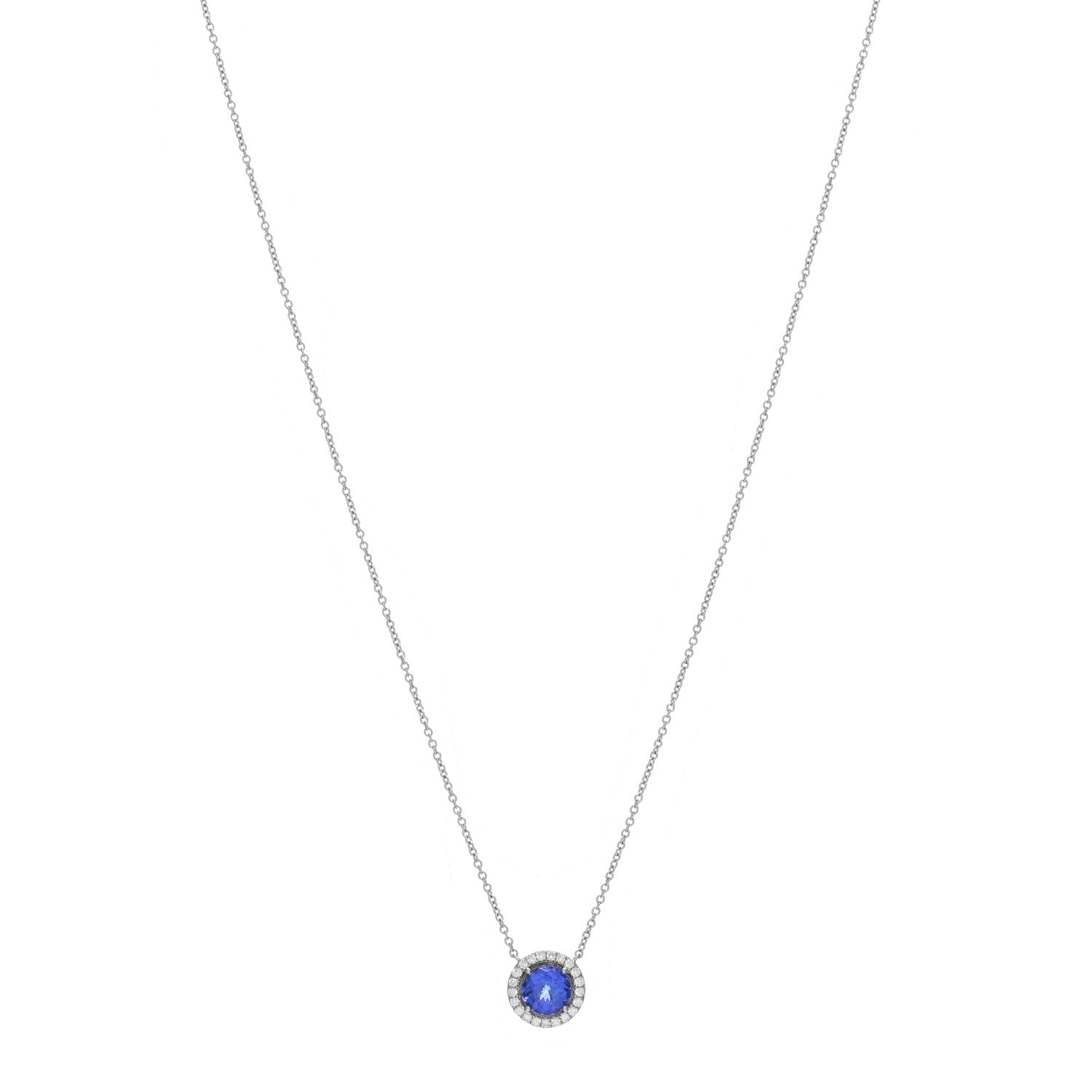 Tiffany Platinum Diamond Tanzanite Soleste Pendant Necklace 1 of 5