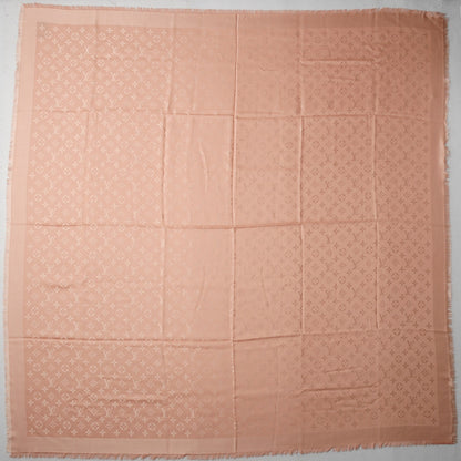 Louis Vuitton Silk Wool Monogram Shawl Rose 3 of 5