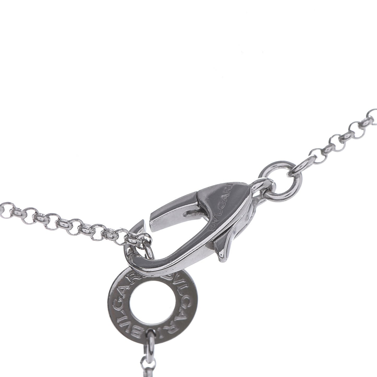 18K White Gold Diamond Small B.Zero1 Pave Pendant Necklace