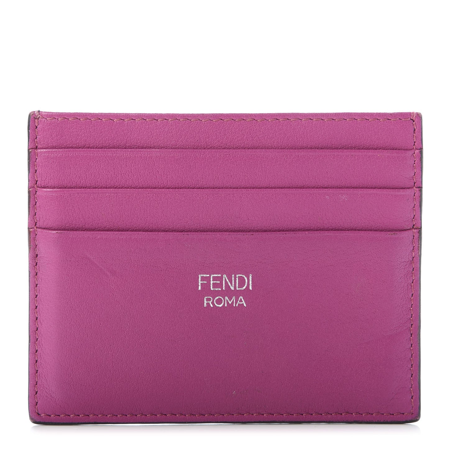 Vitello Dolce Bi-Color Card Holder Magenta Cobalt