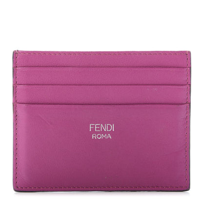 Fendi Vitello Dolce Bi-Color Card Holder Magenta Cobalt 1 of 7